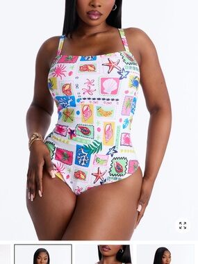 Marina Tropical Print One Piece Swimsuit- NWT